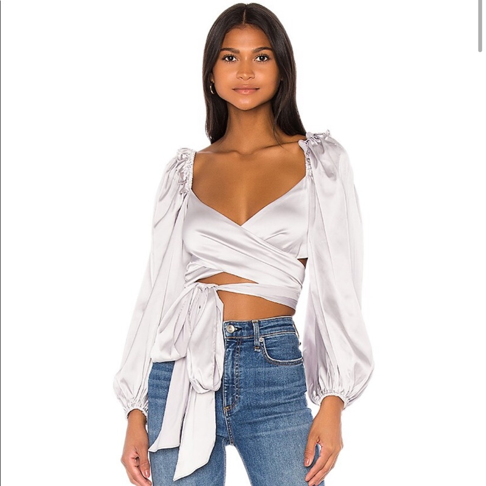 For Love & Lemons Argent Wrap Blouse